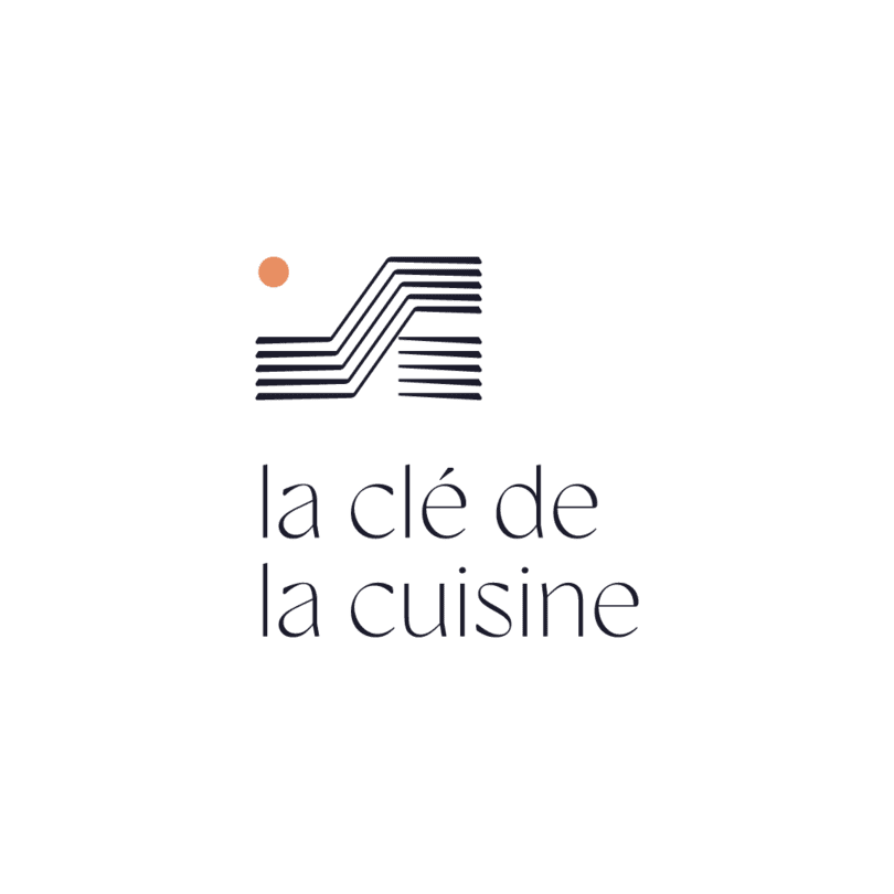 Logo carré bleu la clé de la cuisine
