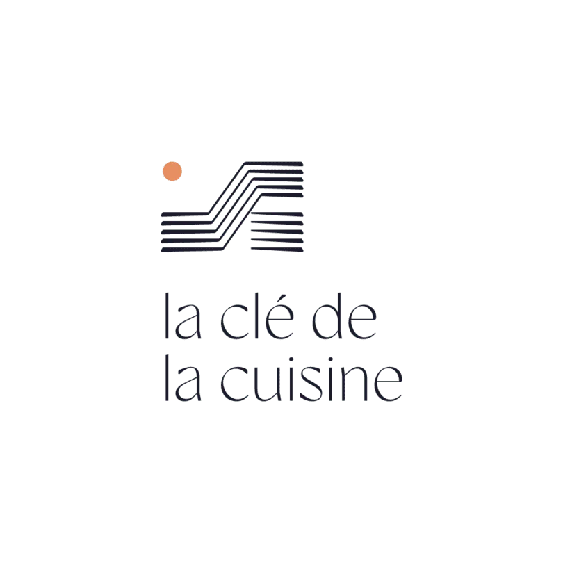 Logo carré bleu la clé de la cuisine